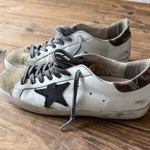 Golden Goose White and Black Men's Shoes